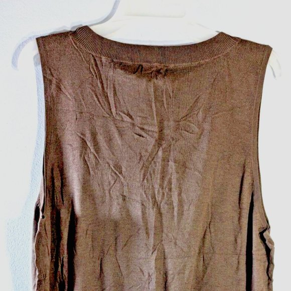 URBAN Cotton Company Woman’s Knit Sweater Shell Top Vest Brown Sleeveles… - Picture 5 of 9